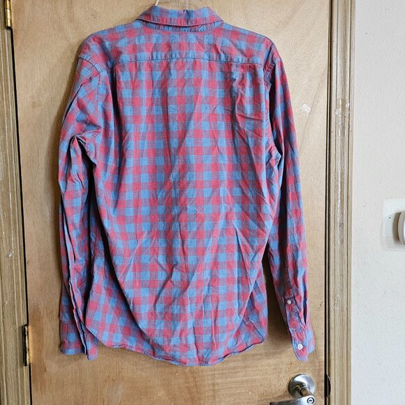 J Crew Slim Shirt L Long Sleeve Check Red Blue - Picture 9 of 10